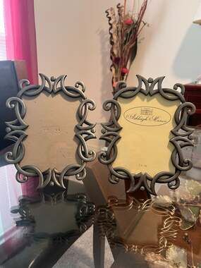 2 Ashleigh Manor Ornate Silver Tone Metal Picture Frames 5x7